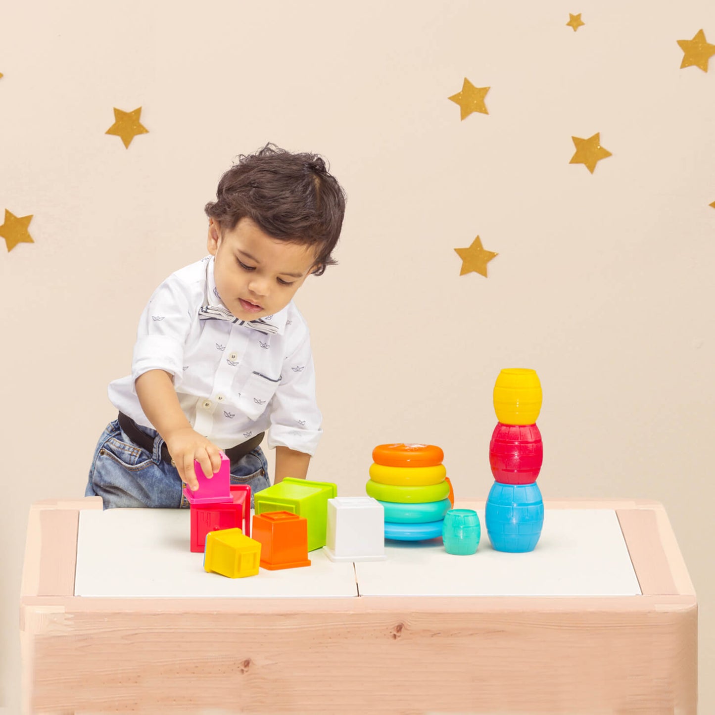 Giggles Funskool Stack N Nest, Nesting & Stackable Toy Blocks for Kids, Encourages Learning & Development, Fun Activity for Babies, Gift Set for Kid, Age 6+ Months