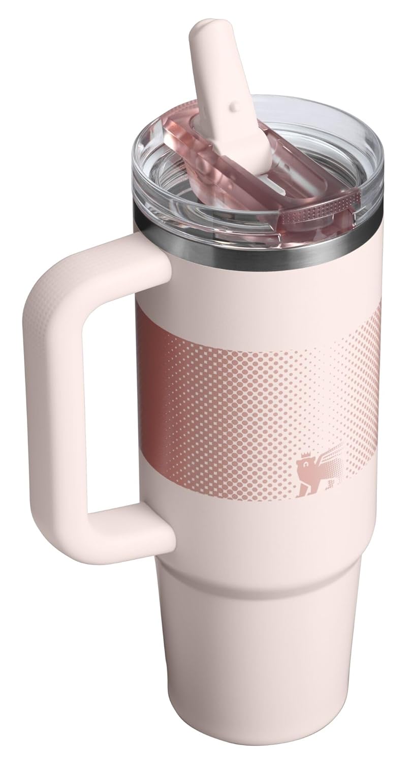 Stanley Quencher ProTour Flip Straw Tumbler with Leakproof Lid 30 oz | Built-In Straw and Handle | Cup Holder Compatible for Travel | Insulated Stainless Steel Cup | BPA-Free | Rose Quartz Fade