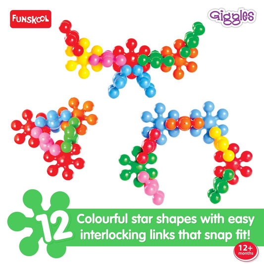 Giggles Funskool Star Link, Educational & Creative Construction Toy Blocks for Kids, Encourages Learning & Development, Fun Activity for Preschoolers, Gift Set for Kid, Age 6+ Months