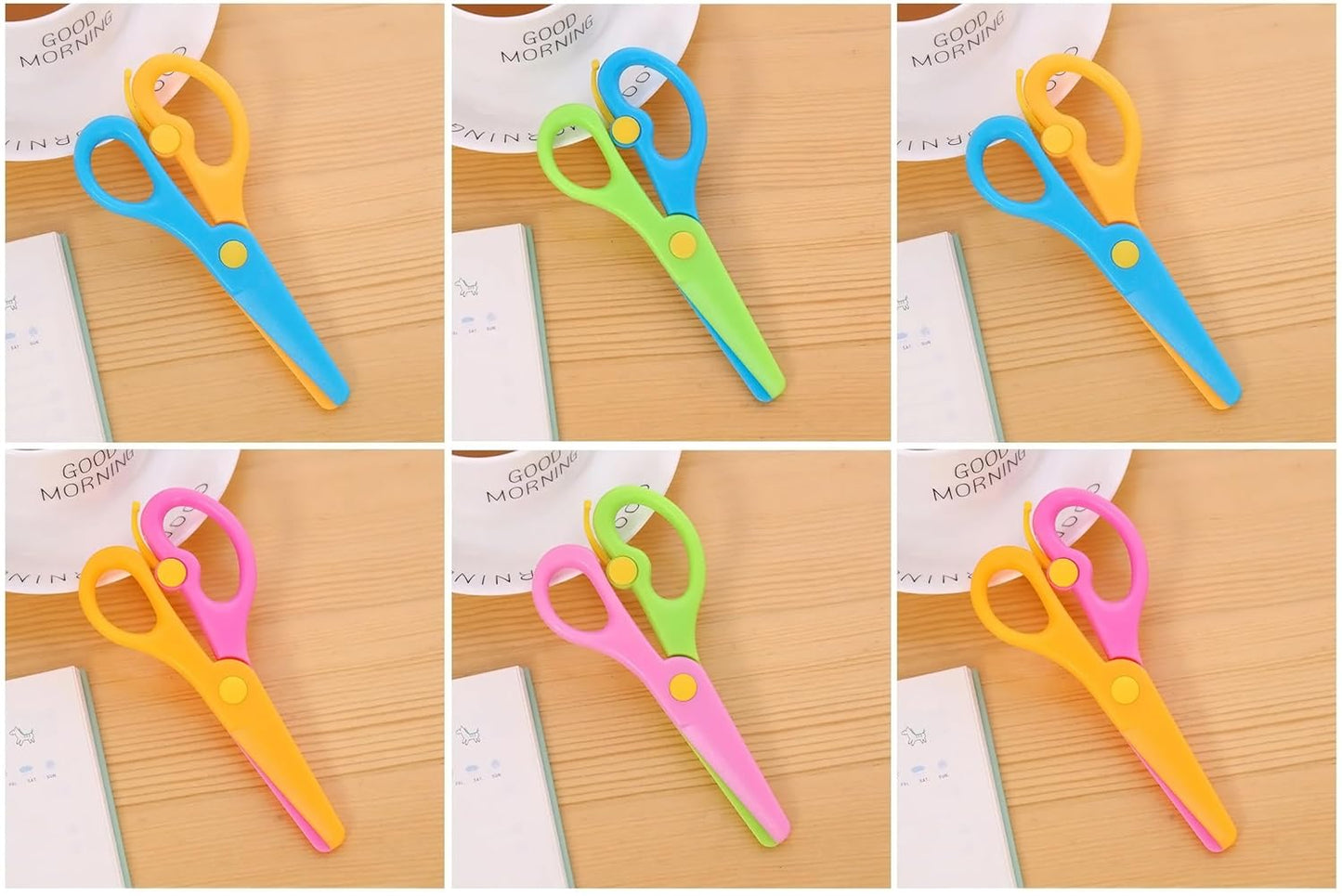 GLUN® Student Scissors Art and Craft Scissors for Paper Cutting, Cardboard and Greetings Designer Different Scissors Pack of 6