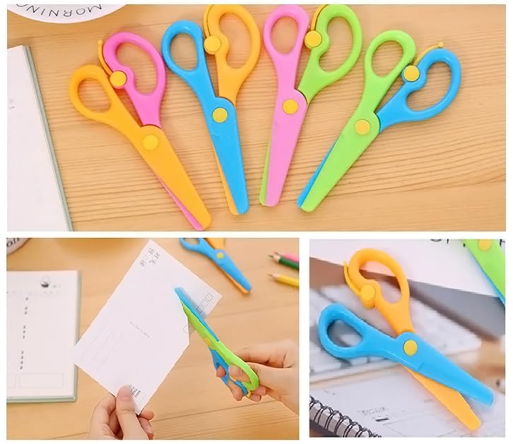 GLUN® Student Scissors Art and Craft Scissors for Paper Cutting, Cardboard and Greetings Designer Different Scissors Pack of 6