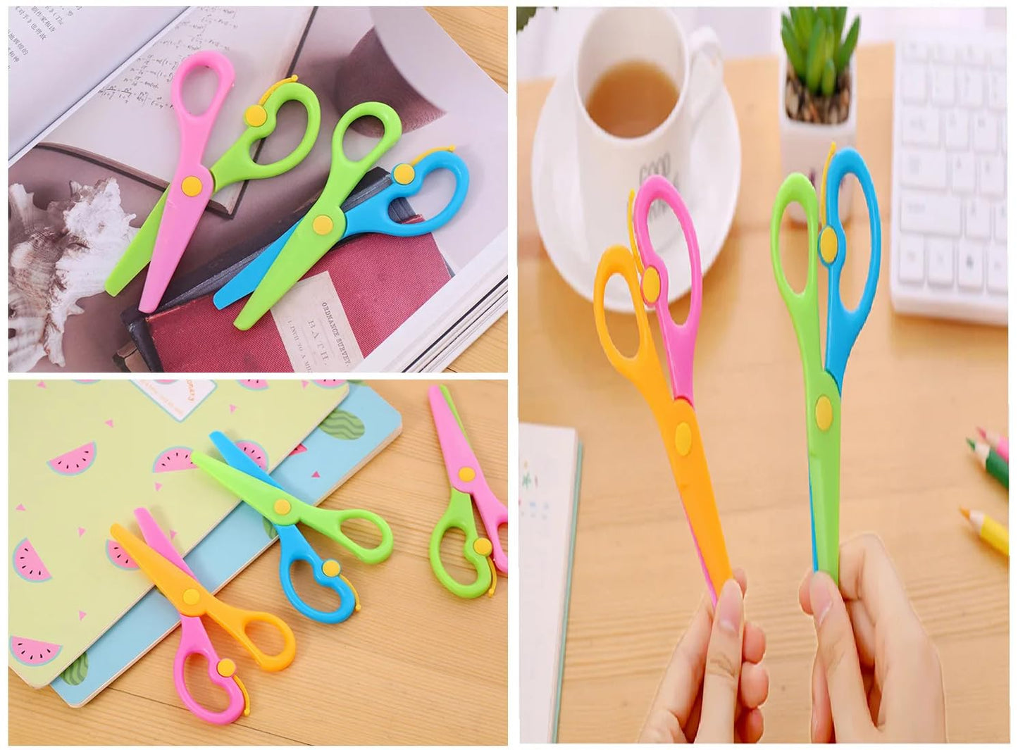 GLUN® Student Scissors Art and Craft Scissors for Paper Cutting, Cardboard and Greetings Designer Different Scissors Pack of 6