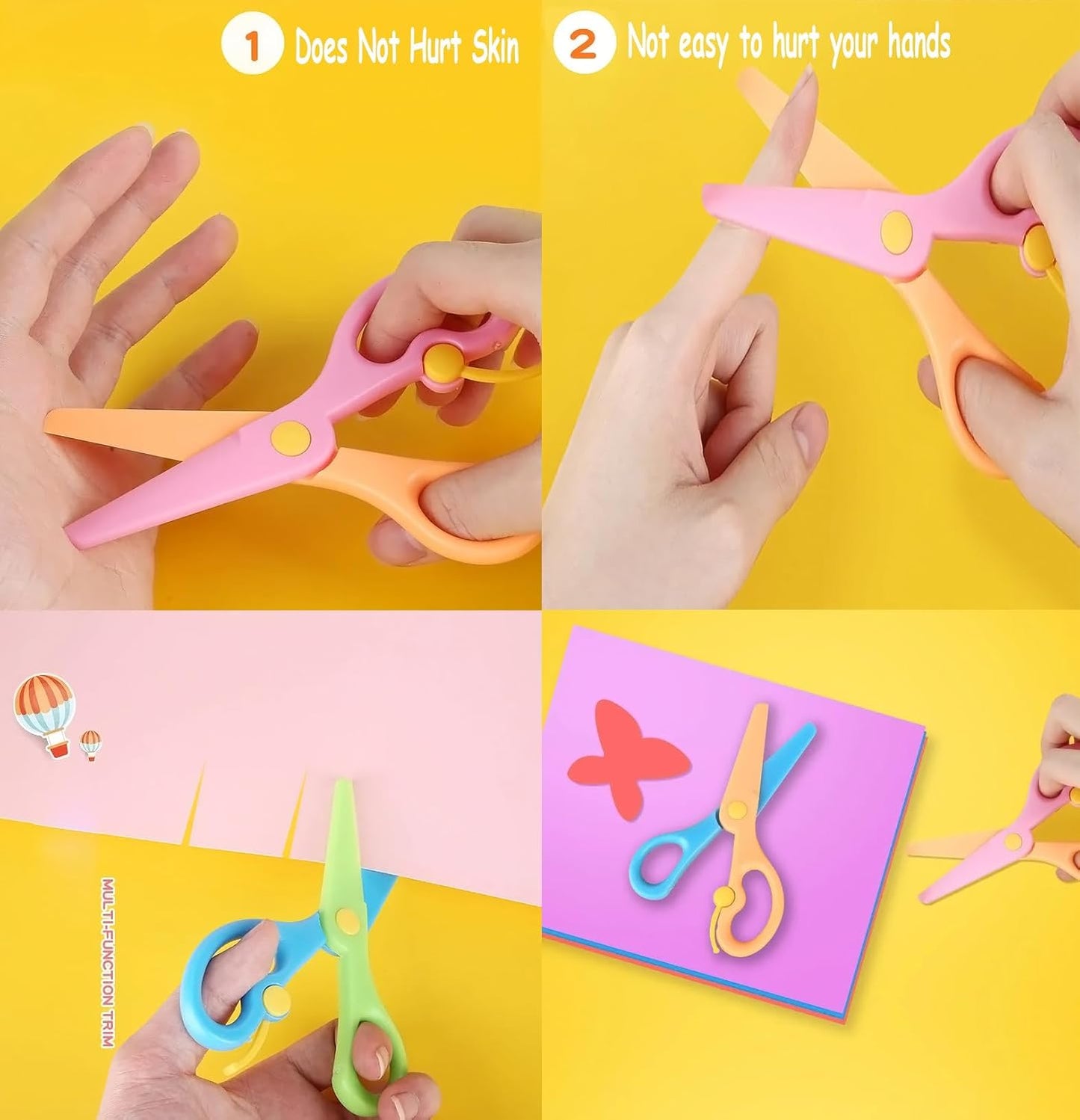 GLUN® Student Scissors Art and Craft Scissors for Paper Cutting, Cardboard and Greetings Designer Different Scissors Pack of 6