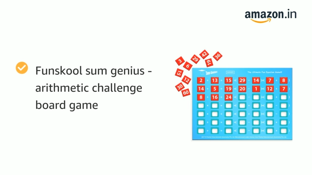 Funskool Sum Genius, Strategy Game, Board Game for Kids, Adults, Families, Educational, Fun, 1+ Players, Family Fun, Learning Activity Toy for Childrens, Gift Set for Kid, Ages 7+ Years