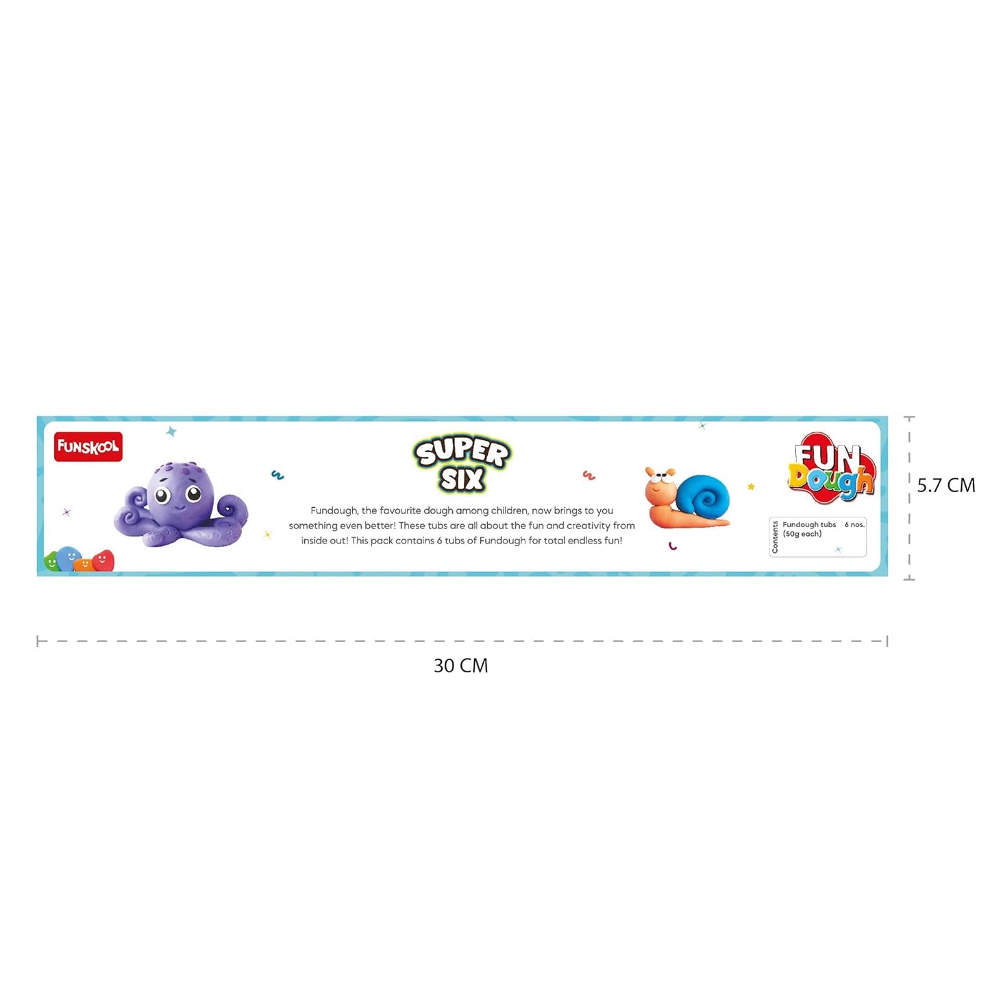 Funskool Fundough Super Six, 6 tubs of Dough, 50 grams each, Toys for Kids, Shaping, Sculpting, 3 Years and Above, Multicolour