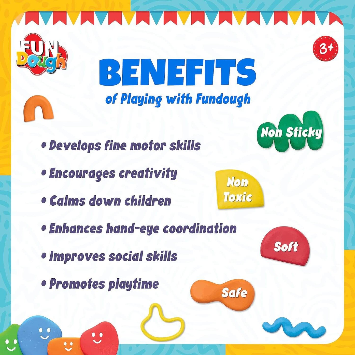 Funskool Fundough Super Six – 6 Colour Dough Tubs