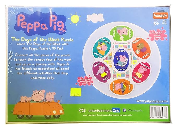 Funskool-Peppa Pig The Days of The Week,Educational,39 Pieces,Puzzle,for 3 Year Old Kids and Above,Toy