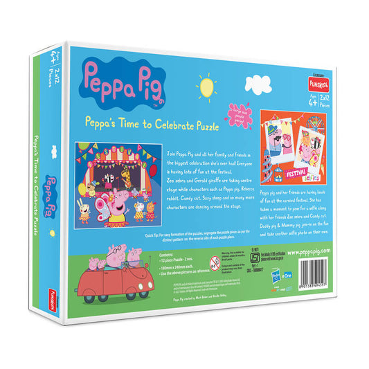 Funskool-Peppas Time to Celebrate,Educational,2x12 Pieces,Puzzle,for 3 Year Old Kids and Above,Toy, Multicolor