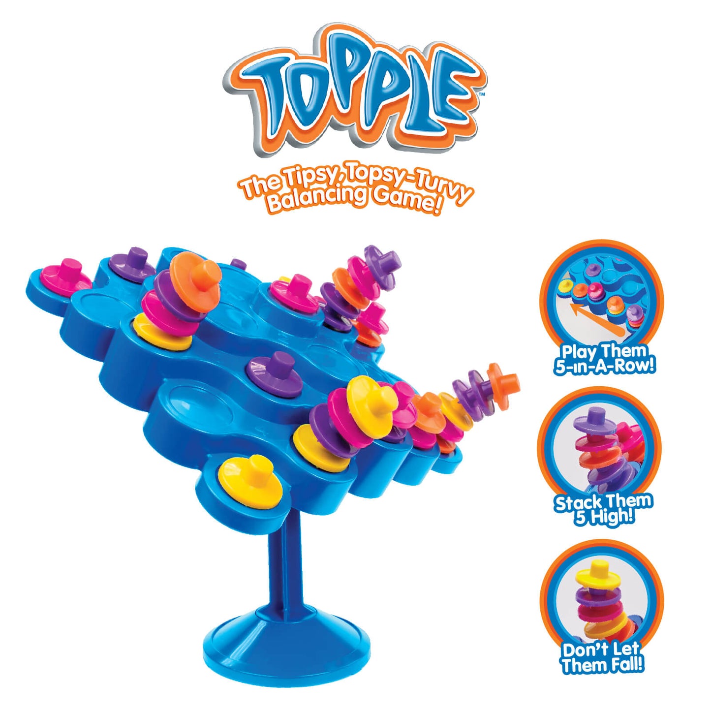 Funskool Original Topple, Strategy Game, Board Game for Kids, Adults, Families, Educational, Fun, 2 to 4 Players, Family Fun, Learning Activity Toy for Childrens, Gift Set for Kid, Ages 6+ Years