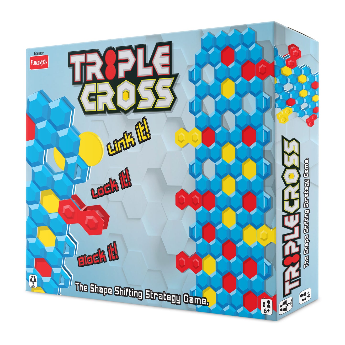 Funskool Triple Cross, Strategy Game, Board Game for Kids, Adults, Families, Educational, Fun, 2+ Players, Family Fun, Activity Toy for Childrens, Gift Set for Kid, Ages 6+ Years