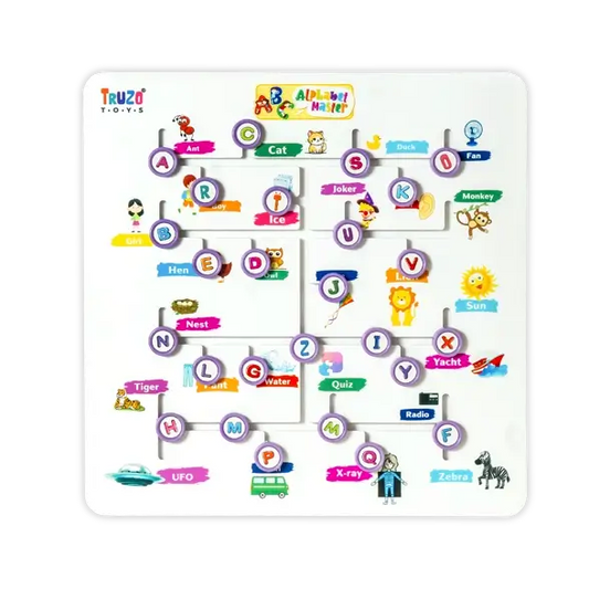 Alphabet Master Puzzle Game|ABCD Jigsaw Puzzle Preschool Learning Improve Vocabulary, Alphabet Maze Puzzle, Fine Motor Skills Toys for 2yrs Above Boys Girls,Learning Educational Board for Kids