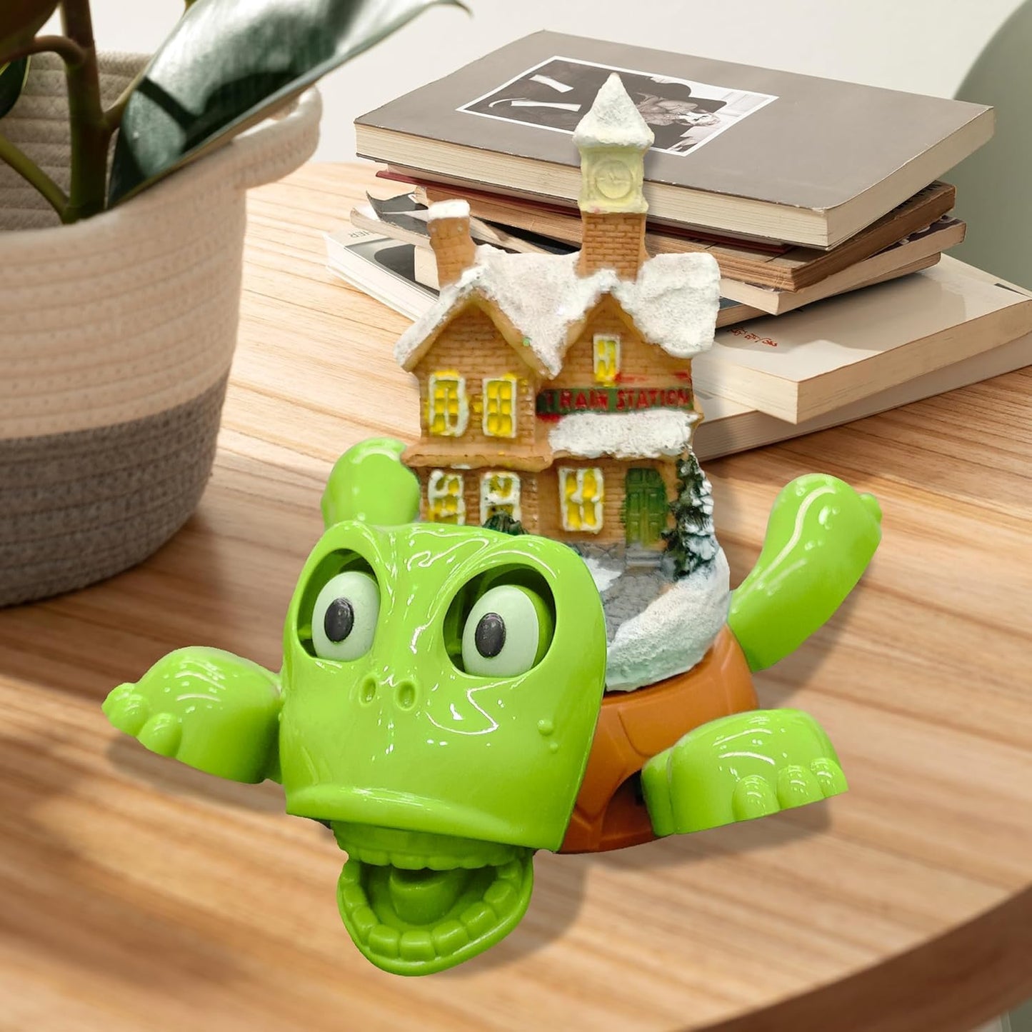 Turtle Coaster, 3D Printed Funny Tea Coasters with Interactive Expression, Turtle Cup Holder, Insulated Drink Mat for Coffee and Wine Glasses, Home Decor and Kitchen Accessories(Light Green)