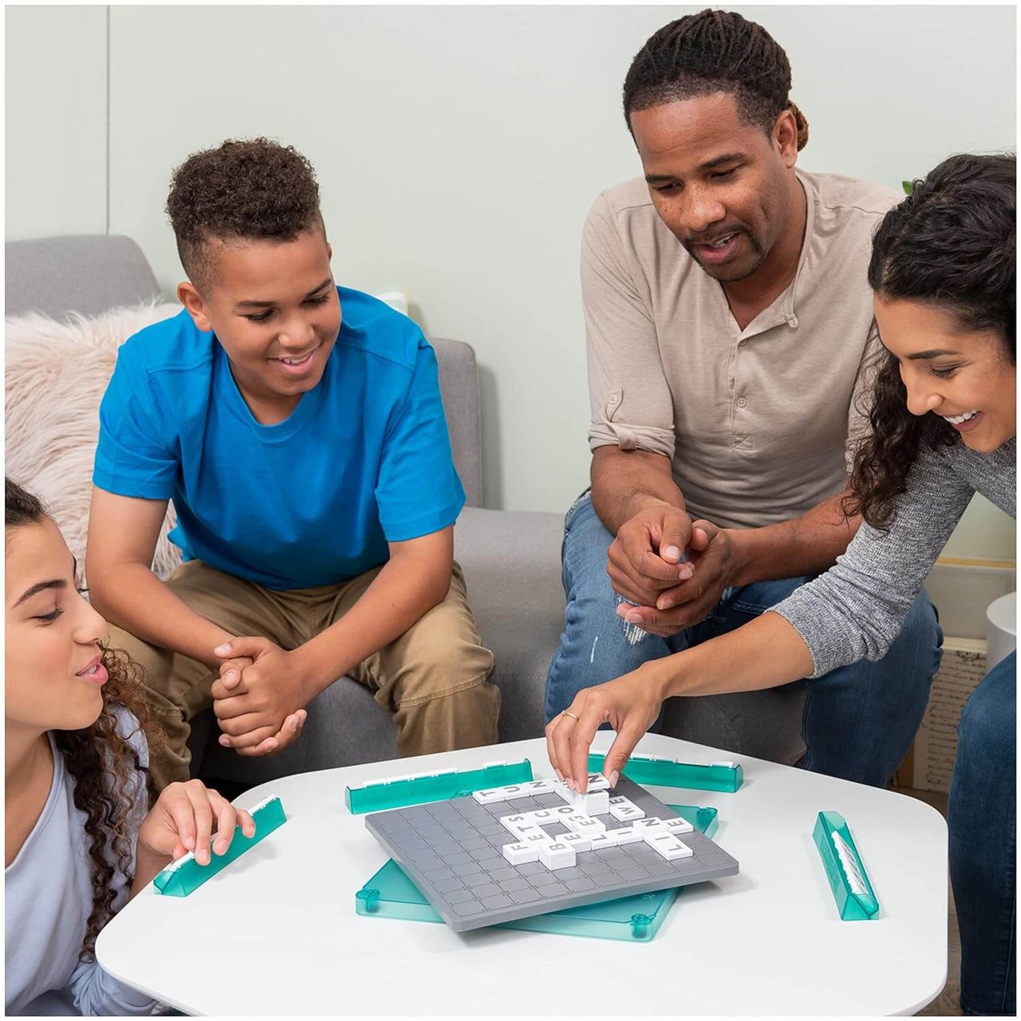 Funskool Spin Master Upwords, Family Games, Strategy Game, Word Game with Stackable Letter Tiles, Strategy Board Games, Get into Funzone, for Ages 8 and Above, Multicolour