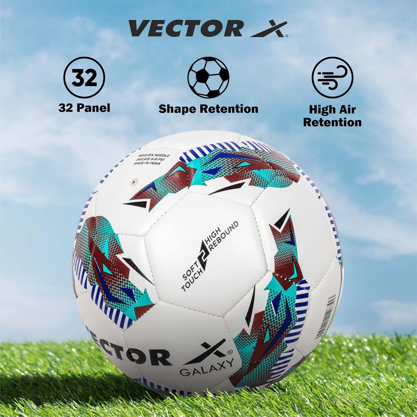 Vector X Galaxy TPU Machine Stitched Football | Training | Match | Sports | Playing | Practice | Indoor & Outdoor Ball | Durable & Water-Resistant Football for Practice (Green) Size : 5