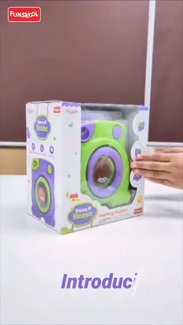 Giggles Funskool Happy Lil Home Washing Machine, Electronic Pretend Playset Toy for Kids with Rotating Drum, Encourages Learning & Development, Fun Activity Gift Set for Kid, Age 3+ Years