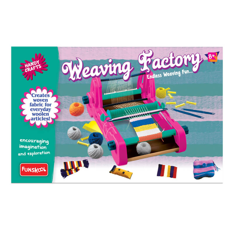 Handycrafts Funskool Weaving Factory, DIY Kit, Art and Craft Set for Kids, Creativity, Learning, Engaging Fun Activity for Childrens, Multicolour, Gift Set for Kids, Age 6+ Years