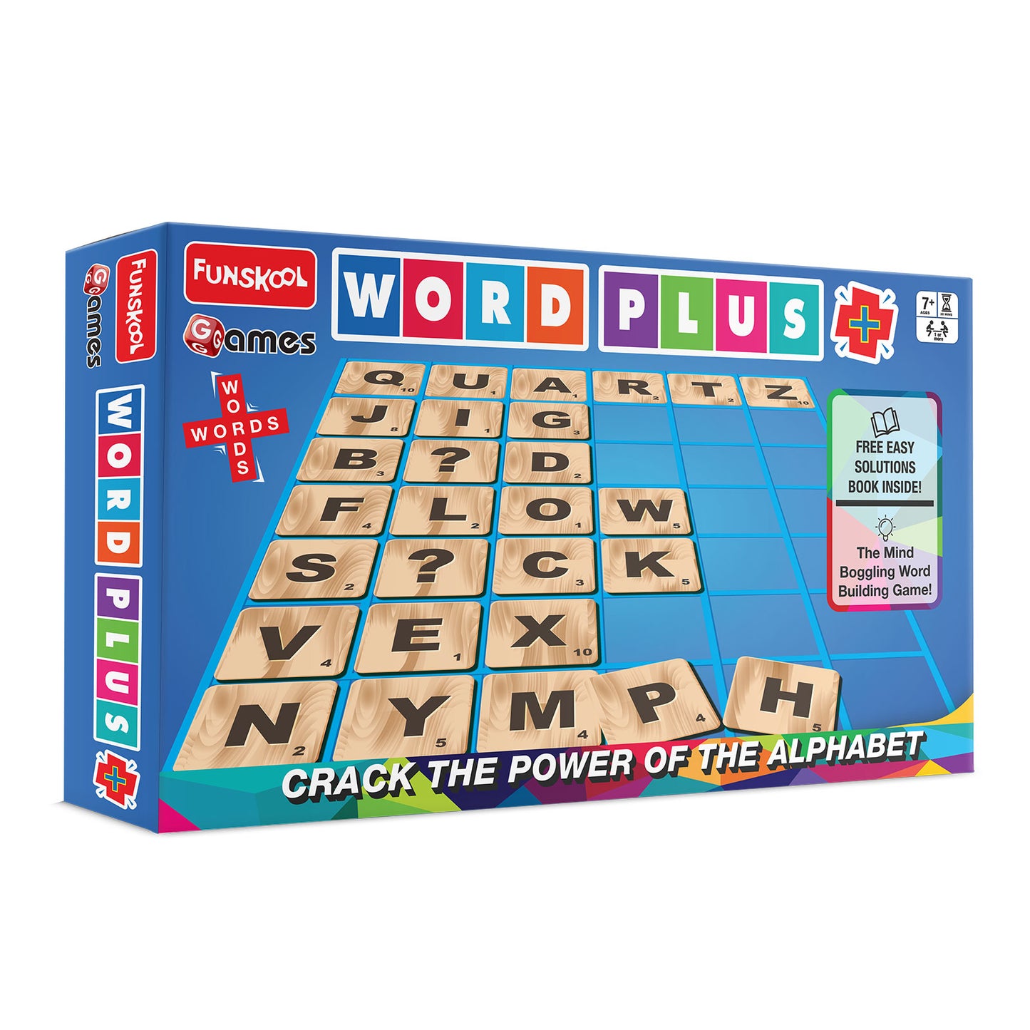 Funskool Games, Word Plus, Educational Word Building Game, for Kids & Family, 1 or More Players,Pack of 1, Ages 6 and Above