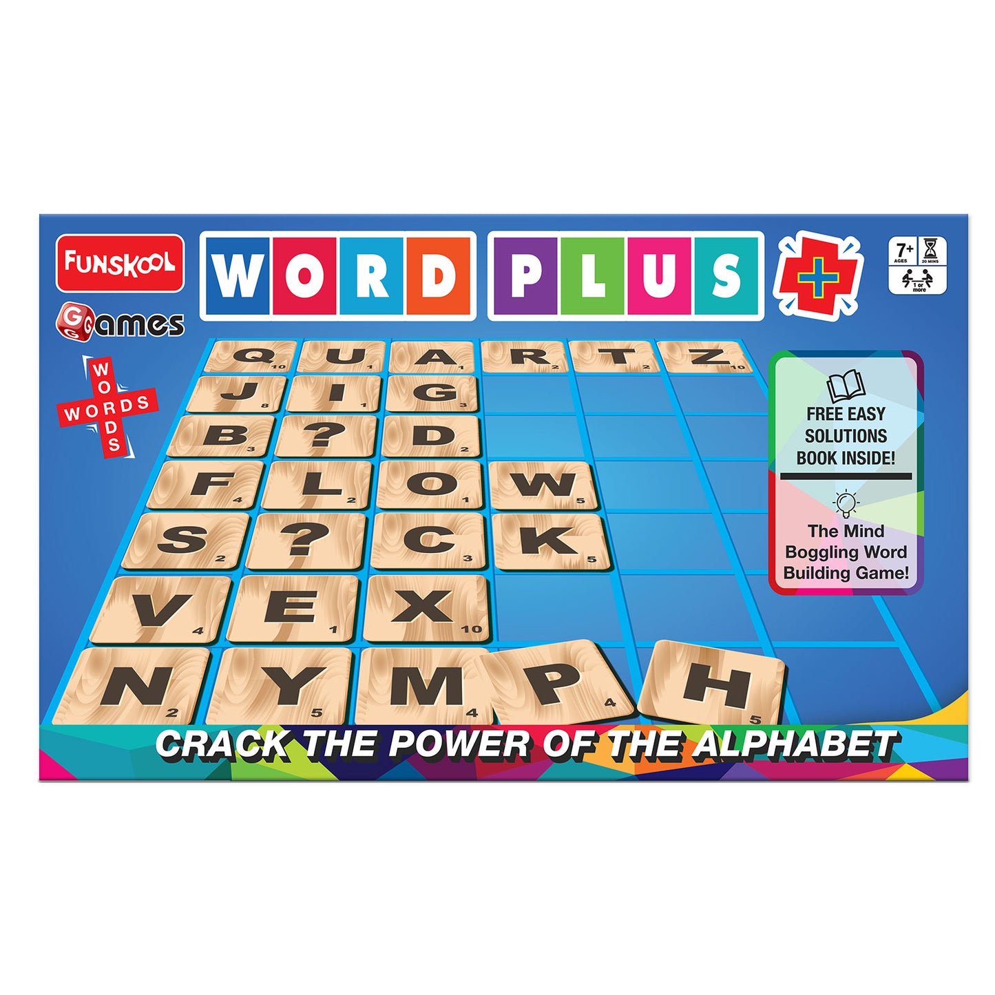 Funskool Games, Word Plus, Educational Word Building Game, for Kids & Family, 1 or More Players,Pack of 1, Ages 6 and Above