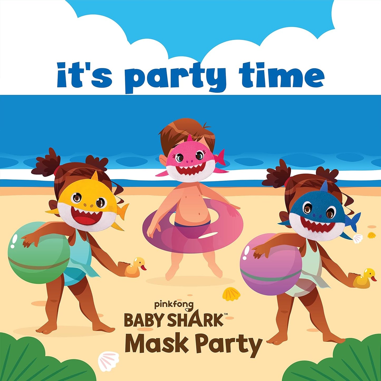 Funskool Handy Crafts Baby Shark Mask Party for Toy Birthday Themed Party , Make 3 Soft Masks for Boys & Girls Aged 5 Years +