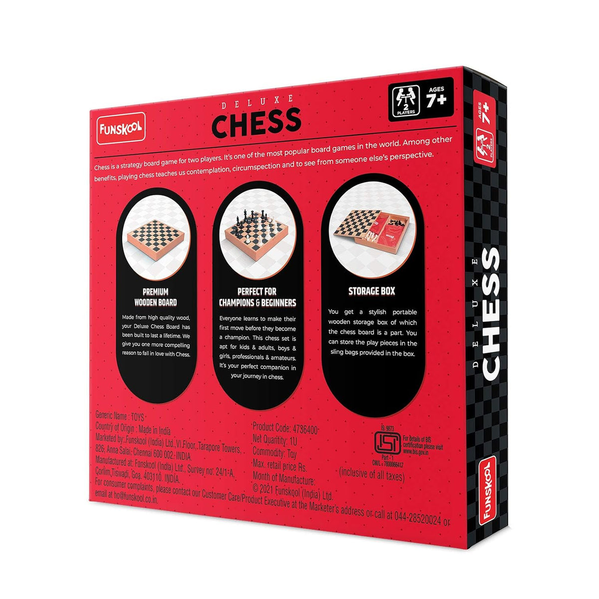 Funskool Deluxe Wooden Chess Set with Storage Box