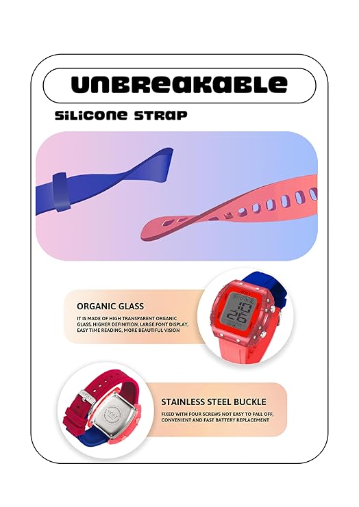 SPIKY Digital Sports Watch for Kids | Multifunctional, Luminous Display, Alarm, Day | Water Resistant | Best Birthday Gift Wrist Watches for Girls & Boys | Age 2-14 yrs