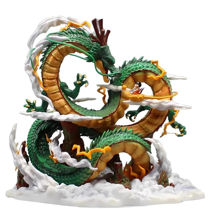 Realmkart Dragon Ball Action Figures Shenron Dragon Goku Anime Figures 22CM DBZ Goku Legendary Dragon Ball Z Figurine Statue for Anime Gift,Office Table,Study Table