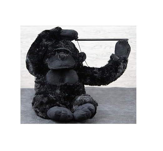 Gorilla Animal Plush Soft Toy for Kids, Black Color, Length 30 cm, Height 45 cm