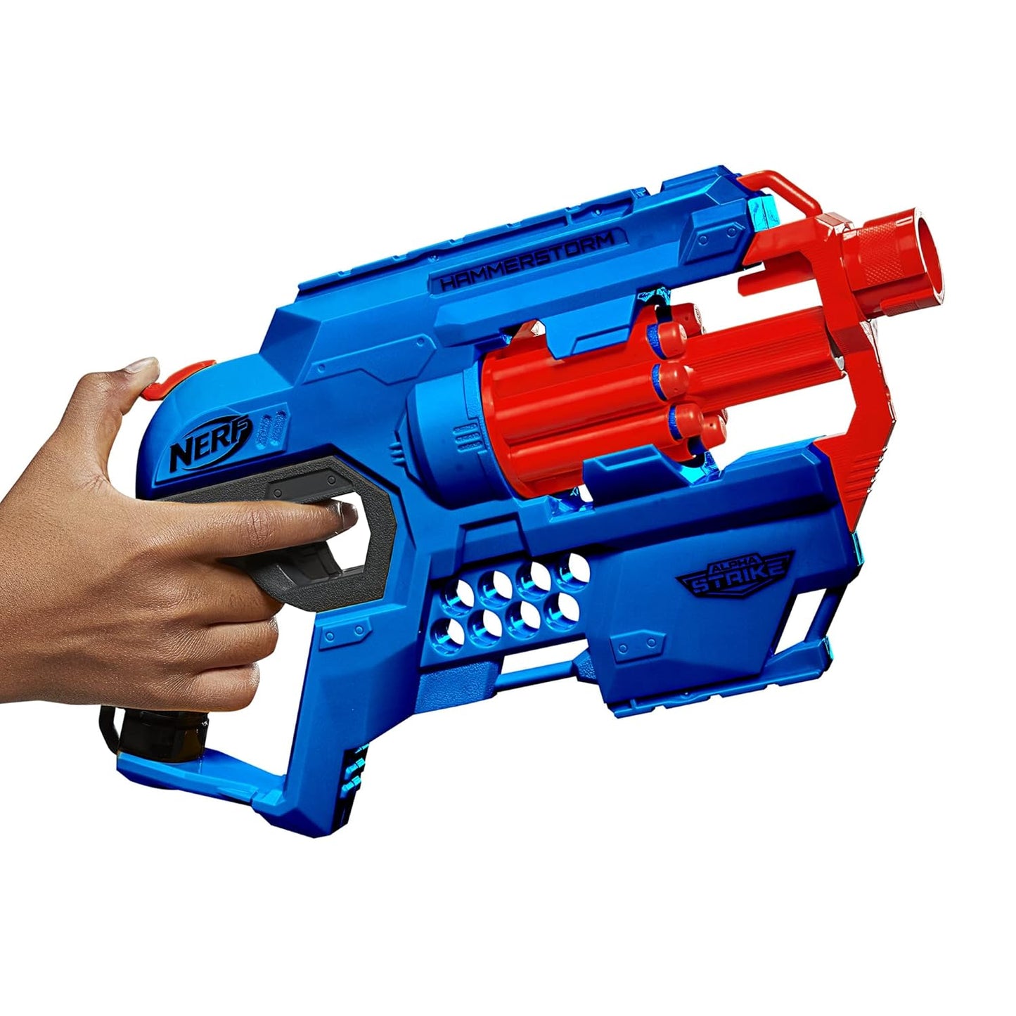 Nerf Alpha Strike Hammerstorm Blaster, Hammer-Prime, 8-Dart Drum