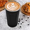 Urban Highs Hot Coffee Mug with Lid 510 ml | 18/8 Stainless Steel Insulated Tea Cup - Travel Friendly Leak Proof Tumbler - Unspillable or Spill Free Design Flask with Sipper Lid, Black