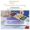 Grab Smart Stainless Steel Bento Lunch Box with Multiple Compartments Leak-Proof Seal Manual Operation Includes Utensil Alphabet Design Ideal for Student Office Workers Dishwasher Safe (1 pcs)