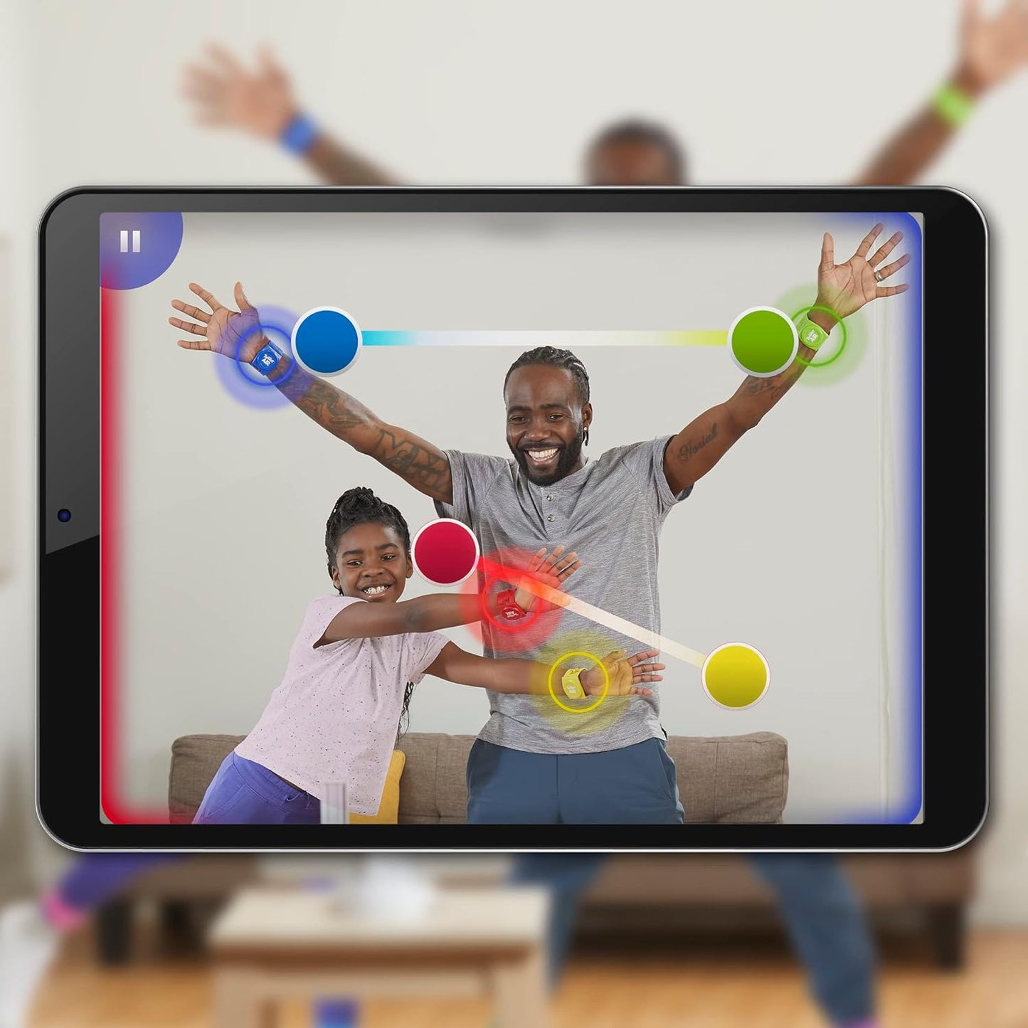 Hasbro Gaming Twister Air Game, AR App Play Game with Wrist and Ankle Bands, 8Y+