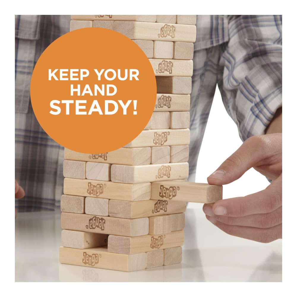 Hasbro Jenga Tube Stacking Tower Game for Kids 6Y+, Multicolour