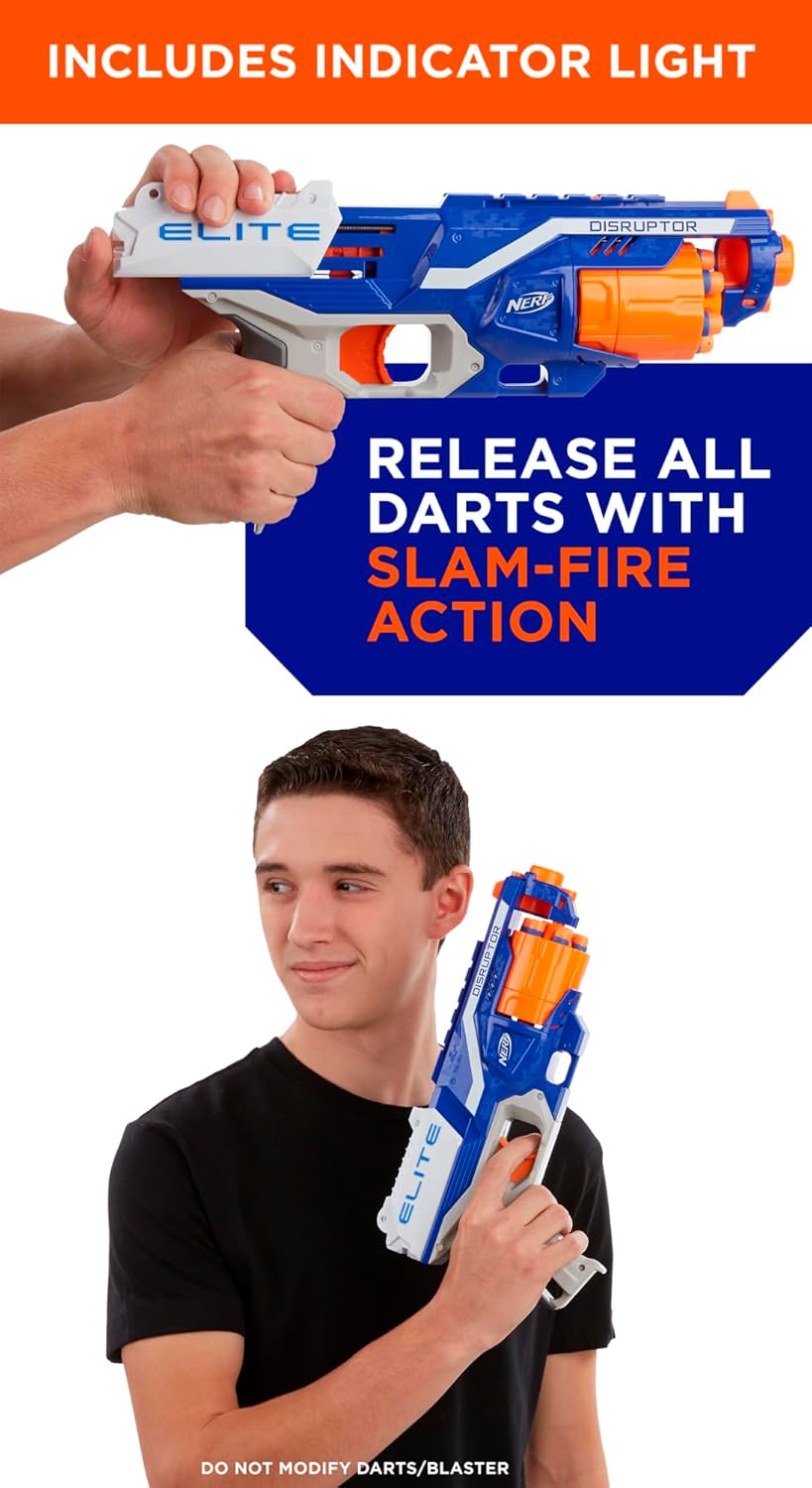Nerf Disruptor Elite Blaster Toy for Kids 8Y+, Multicolour