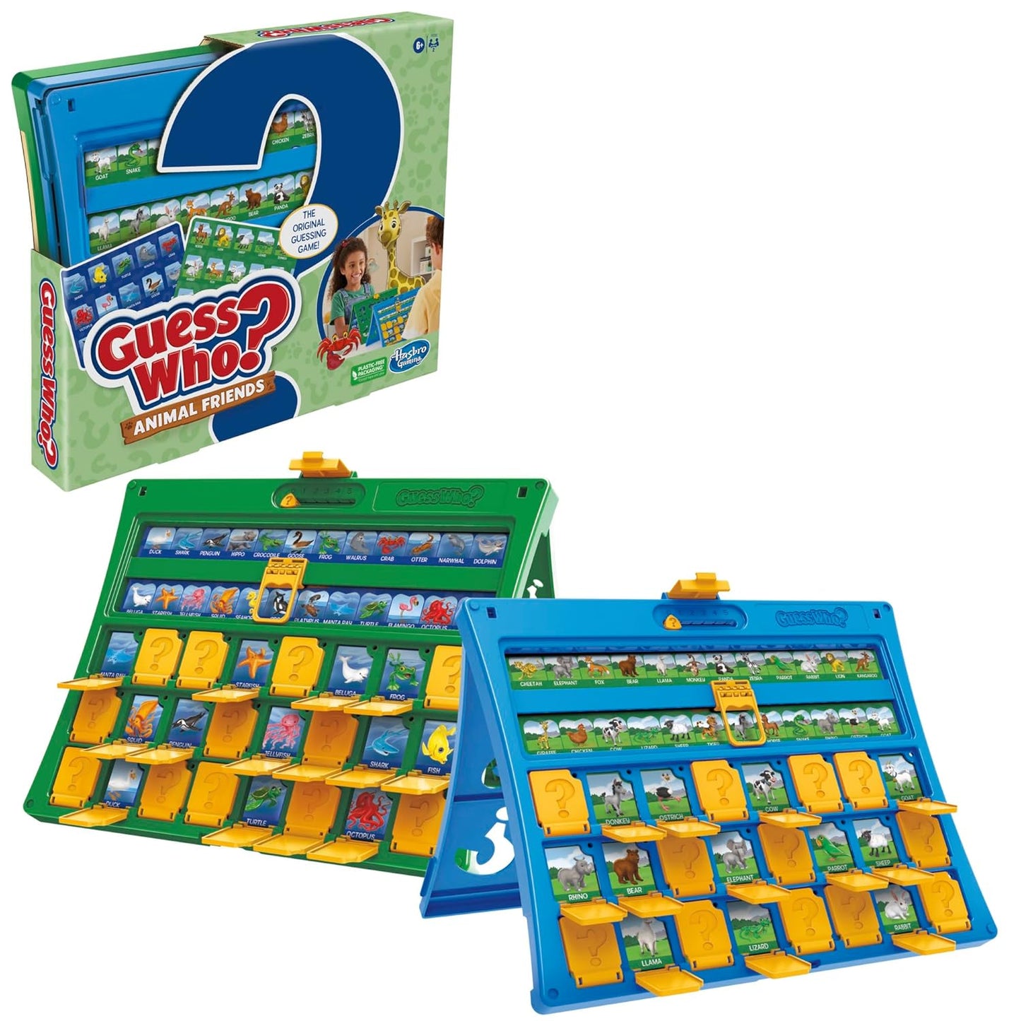 Hasbro Gaming Guess Who? Animal Friends Board Game, Includes 2 Double-Sided Animal Sheets, 6Y+