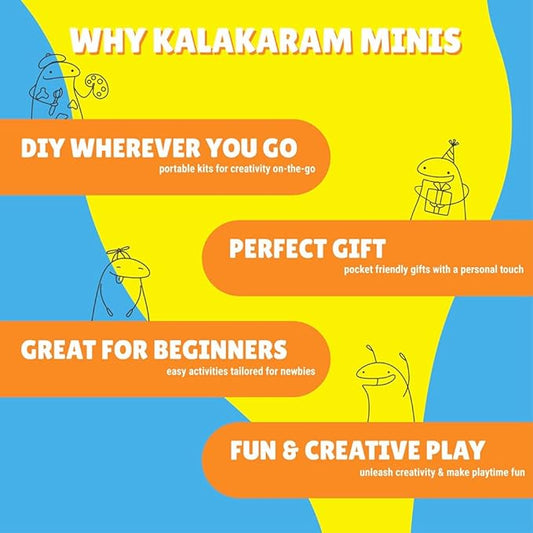 Kalakaram Mini DIY Dinosaur Suncatcher Making Craft Kit | DIY on The go | Perfect for Gifting | Birthday Gifting | Return Gift for Parties | Kids Aged 4,5,6,7