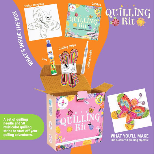 Kalakaram Mini DIY Quiiling Craft Kit | Perfect for Gifting | Birthday Gifting | Return Gift for Parties | Kids Aged 4,5,6,7
