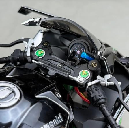 Metal Kawasaki Ninja H2R (1:6 Scale) Diecast Model Motorcycle Bike with Smoke, LED Lights & Engine Sound – Alloy Superbike Collectible Toy (XLG Edition), Black