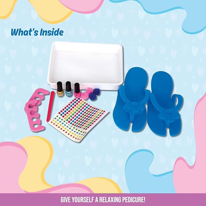 Funskool Handycrafts Kiddie Pedicure SalonBuilding Blocks, Manicure Kit, Pamper Your Nails, Art Kit, DIY Kit, Ages 7 Years and Above, Multicolour