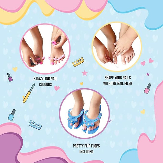 Funskool Handycrafts Kiddie Pedicure SalonBuilding Blocks, Manicure Kit, Pamper Your Nails, Art Kit, DIY Kit, Ages 7 Years and Above, Multicolour