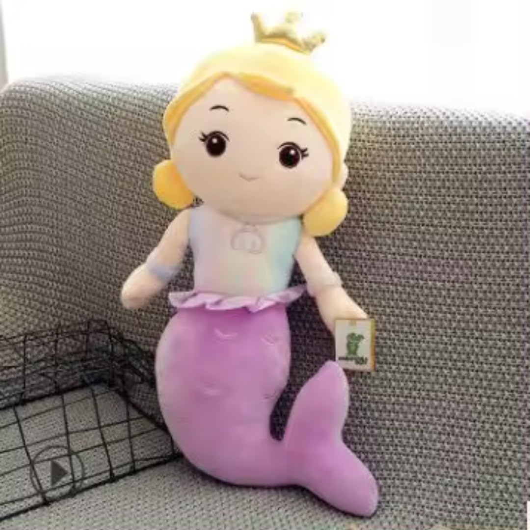 TOYZEELAND Shiva Mermaid Princess Doll Super Soft Toys for Girls (Doll 75 Cm Purple) Mermaid Princess � 75 cm Plush Soft Toy for Girls � Pink Stuffed Toy with Tail, Crown Soft Toys
