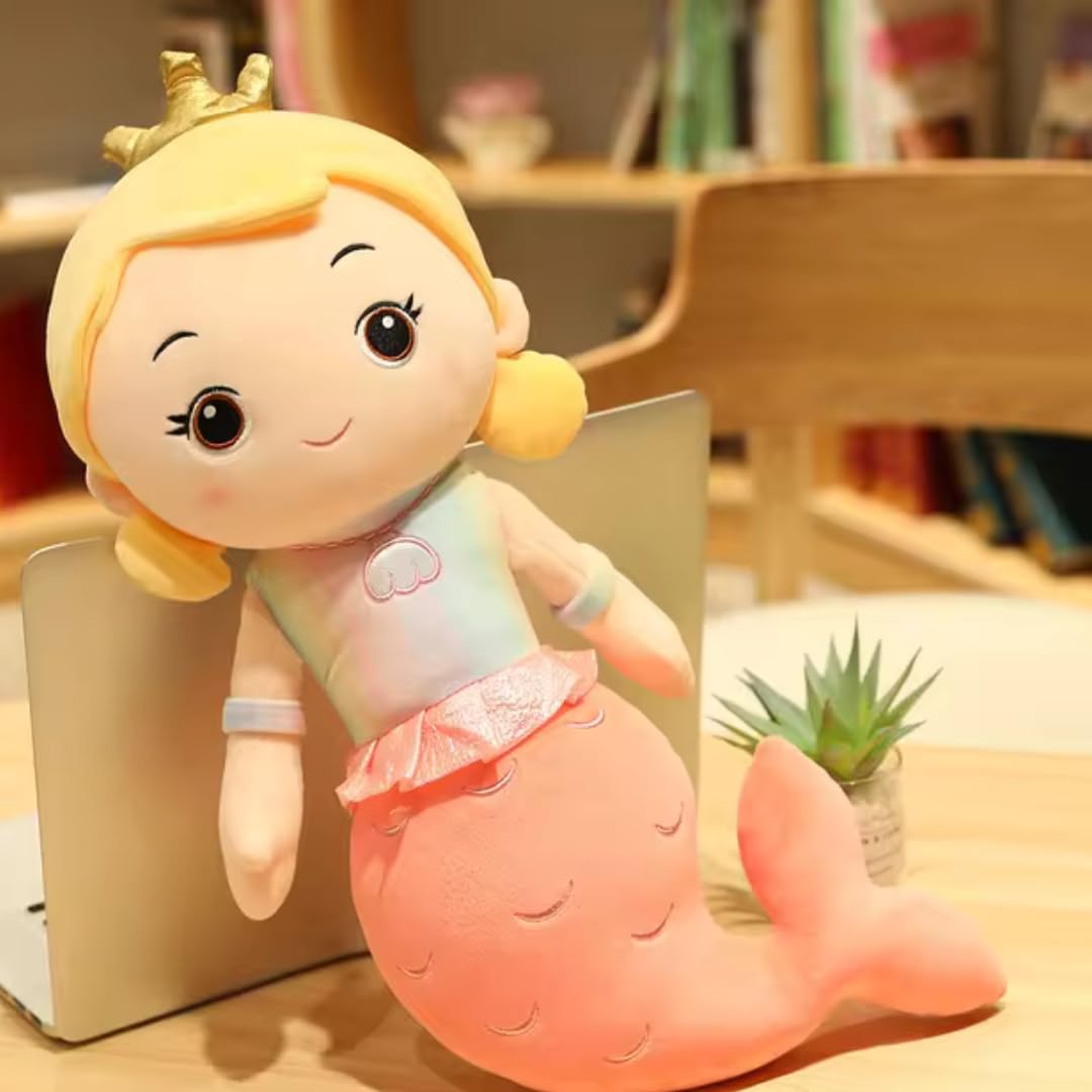 TOYZEELAND Shiva Mermaid Princess Doll Super Soft Toys for Girls (Doll 75 Cm Purple) Mermaid Princess � 75 cm Plush Soft Toy for Girls � Pink Stuffed Toy with Tail, Crown Soft Toys