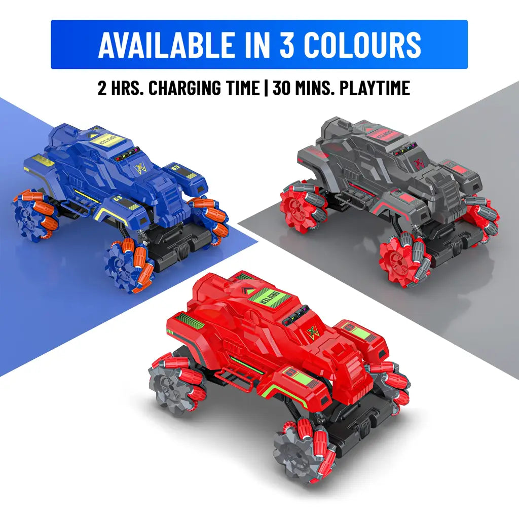 Mirana Watch Drifter 4WD 4x4 RC Car Toy for Kids - Gesture Remote & App Controlled High Speed Vehicle - 360° Rotation Monster Truck - Type-C USB Rechargeable - for Boys & Girls 3 to 10 Years (Red)