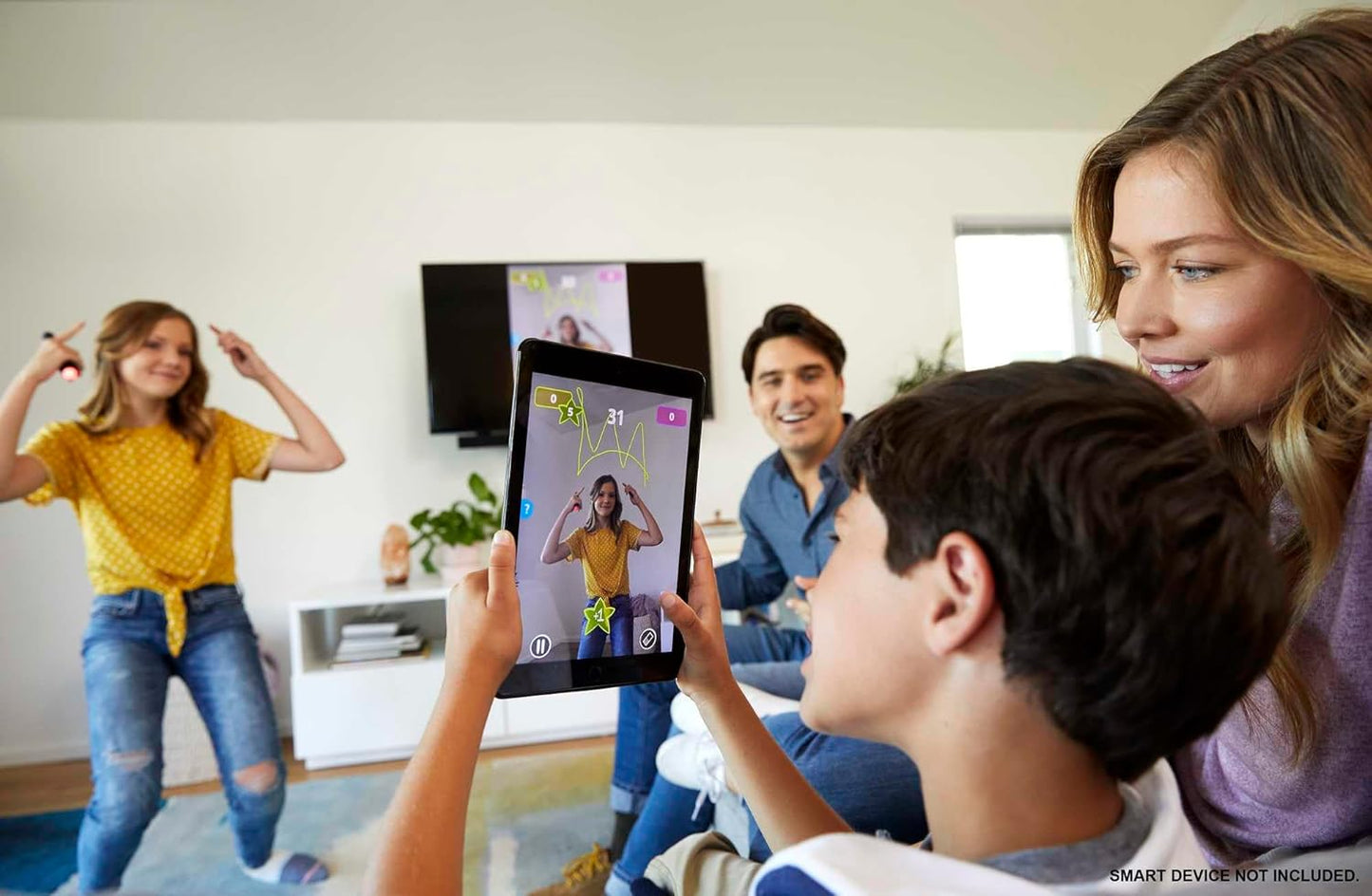 Pictionary Air - Family Drawing Board Game That Links To Smart Devices - Record & Share Drawings With App - Light-Up Pen & Clue Cards - Gift For Kids 8+, Gjg17
