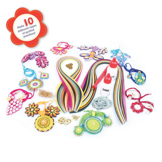 Handy Crafts Funskool Quilling Jewellery, Art and Craft Kit, Paper Craft Kit, Art and Craft Kit, DIY Kit, Ages 8 Years and Above, Multicolour