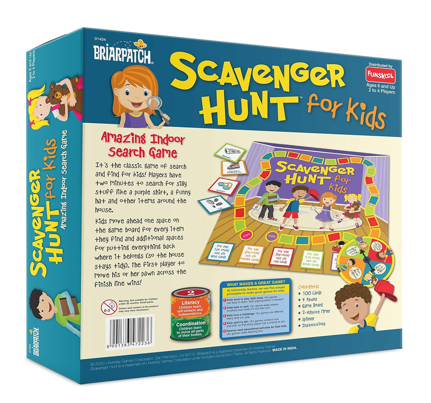 Funskool Scavenger Hunt, Strategy Game, Board Game for Kids, Adults, Families, Educational, Fun, 2 to 4 Players, Family Fun, Learning Activity Toy for Childrens, Gift Set for Kid, Ages 6+ Years