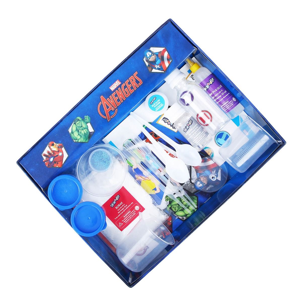 SKOODLE Avengers - Make Your Own GITD Cosmic Shimmer Slime, Educational DIY Activity Toy Kit for Ages 8+, Creative Learning Games for Growing Children