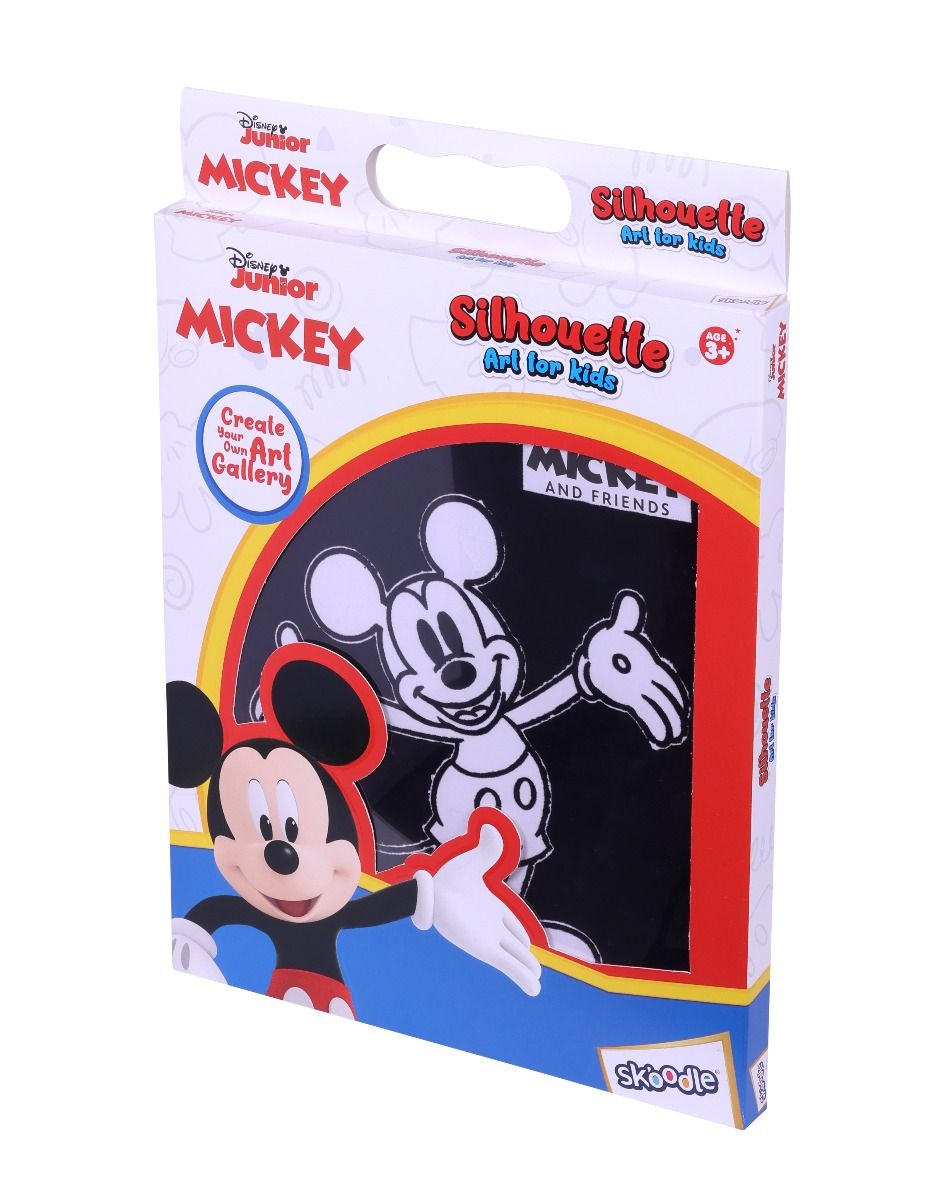 Disney Junior Mickey Silhouette Art with Strings, Colouring Charts with Sketch Pens, Set of Sketch Pens, Birthday Gift for 3+