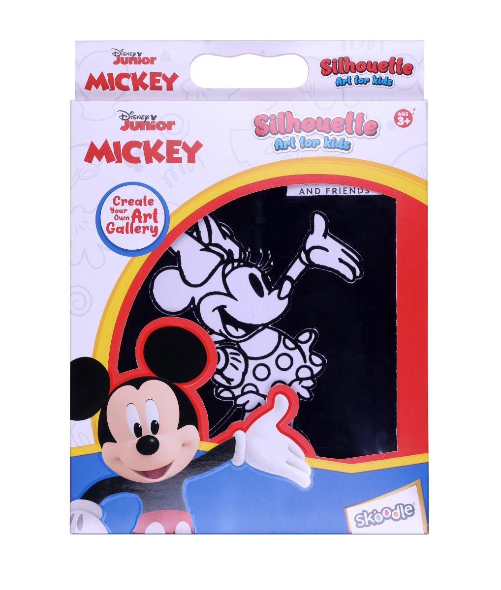 Disney Junior Mickey Silhouette Art with Strings, Colouring Charts with Sketch Pens, Set of Sketch Pens, Birthday Gift for 3+