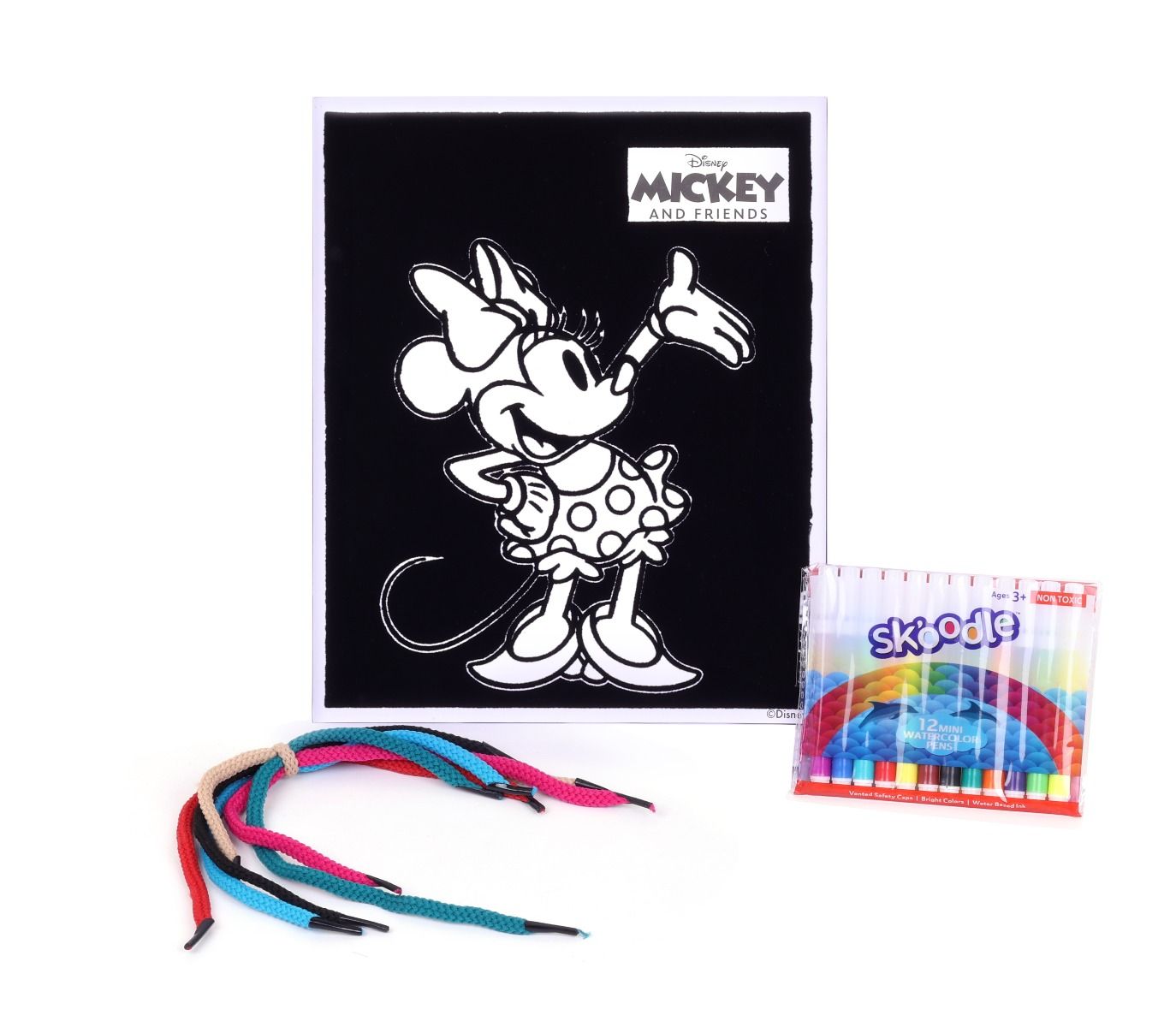 Disney Junior Mickey Silhouette Art with Strings, Colouring Charts with Sketch Pens, Set of Sketch Pens, Birthday Gift for 3+