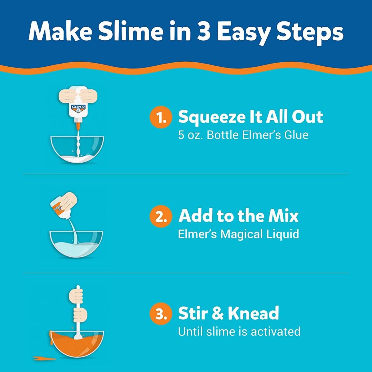 ELMER'S Slime Supplies Kit, Include Metallic Glue, Magical Liquid Slime Activator, 4 Piece Kit